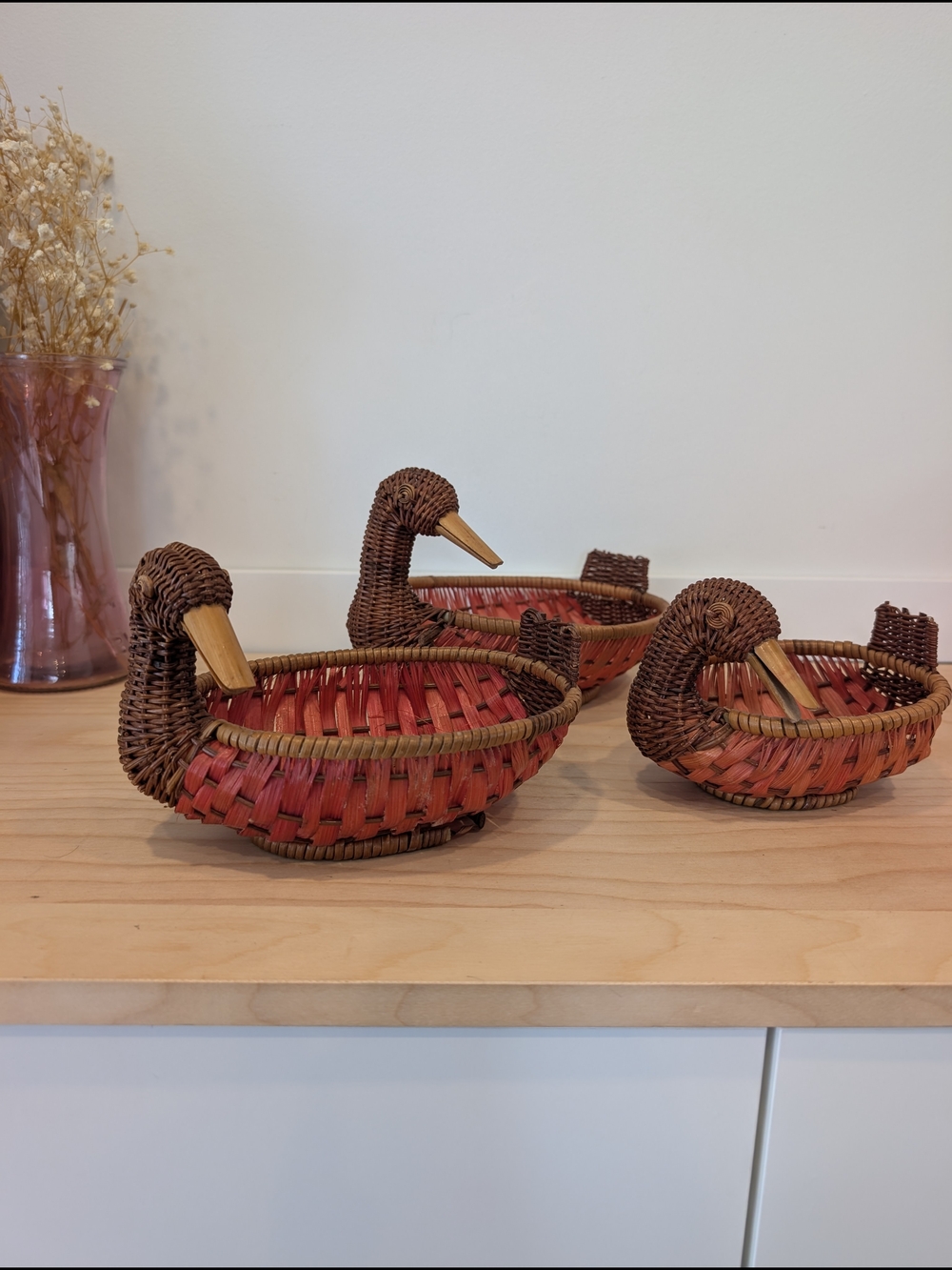 Vintage Wicker Goose Nesting Baskets – Cottagecore Farmhouse Charm - Picture 9 of 9